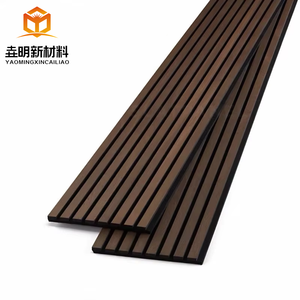 Modern Eco-Friendly TV fundo parede decoração fibra poliéster painéis acústicos madeira grão grade folheado MDF madeira apartamentos - Product Image 1