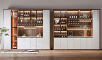 Buffet de salle à manger entièrement personnalisé vitrine à vin avec panneau de bois meubles pour usage domestique et chaise de salle à manger