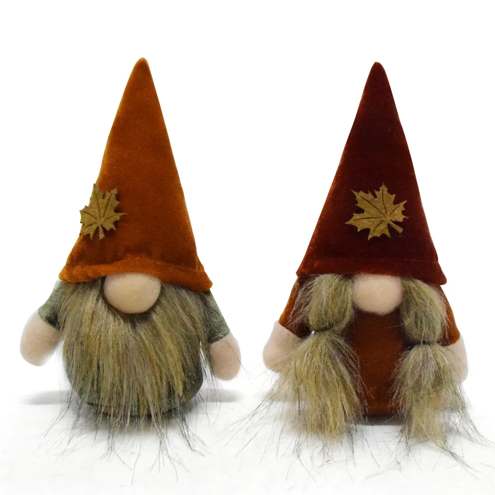 Attiigny Adornos de Acción de Gracias Hecho a mano Otoño Gonk Tomte Elf Harvest Elf Sueco Felpa Otoño Gnomos Decoración para el hogar