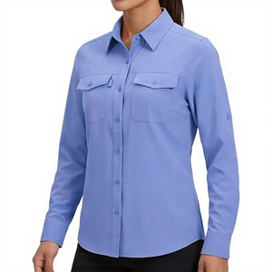 Protection solaire pour chemise de pêche pour femmes, logo personnalisé, 100% polyester, protection UV, manches longues, design de randonnée - Product Image 1