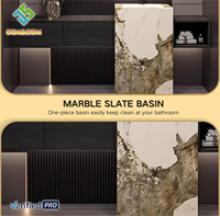 Ensemble de meubles de salle de bain modernes en bois massif OEM 2026, avec table complète, armoire, miroir, bar mural en cuivre à LED pour la maison, chambre et salle à manger