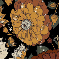 Rideau de douche floral bohème, imperméable, moderne, abstrait, fleurs bohèmes, feuilles tropicales, rideaux de salle de bain