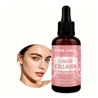 Gouttes de collagène liquide avec des nutriments naturels pour adultes, soutien des cheveux, de la peau et des ongles, complément alimentaire, OEM ODM, étiquette privée