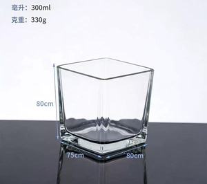 Vase carré en verre transparent <span class=keywords><strong>de</strong></span> 300 ml, récipient en verre à parois épaisses pour la décoration <span class=keywords><strong>de</strong></span> la maison, hydroponie, porte-bougie - Product Image 5