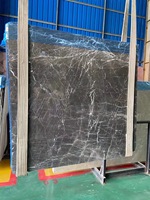 Marbre gris de Chypre à rayures blanches, grand format, poli, imperméable, provenant de notre propre carrière, idéal pour l'hôtellerie