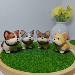 Figurine de bouledogue français sculptée à la main en bois, 4,7x3x4 cm, ornement de bureau, décoration de voiture, cadeau artisanal animal mignon - Product Image 4