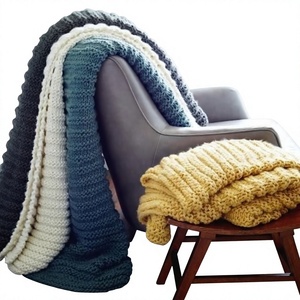 Designer Super Soft Warm Rust Color 100% Acrylic Eco-Friendly All-Season <b>Cable</b> <b>Knit</b> Throw <b>Blanket</b> Indian Supplier INDIAN - Product Image 1