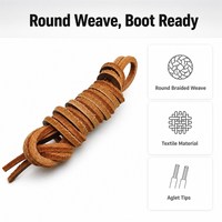 Lacets ronds personnalisés en tissu tissé pour bottes, lacets de chaussures en gros pour bottes de travail, bottes de randonnée, cordons de serrage OEM ODM