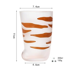 Caneca Criativa em Forma de Pata de Gato JIN PENG, Copo de Água Personalizado em Vidro de Sódio e Cálcio para Casa e Escritório, Presente para Bebidas Quentes - Product Image 6
