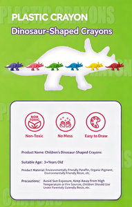 Crayones de Plástico No Tóxicos con Forma de Dinosaurio para Niños |   Juego de Crayones de Cera Lavables Sin Residuos con Libro de Colorear de Dinosaurios Gratis - Product Image 6