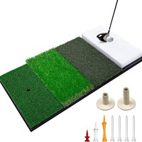 Tapis d'entraînement de golf compact 4 en 1, simulateur de bunker et de fairway, tapis de frappe avec base en caoutchouc robuste, gazon artificiel durable