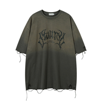 T-shirt vintage personnalisé de haute qualité 100% coton, impression DTG, délavé à l'acide, logo imprimé, t-shirt décontracté pour homme