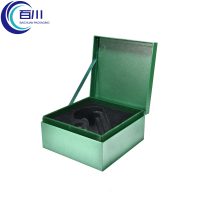 Caja de Regalo Personalizada Reutilizable con Tapa Verde, Impresión de Patrón y Logotipo, Empaque para Regalos Navideños, Frascos, Aceites, Productos Cosméticos para el Cuidado de la Piel