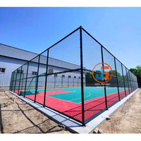 Terrain de basket-ball équipement complet avec revêtement de sol en PP terrain de pickleball football extérieur clôture avec cerceaux de basket-ball
