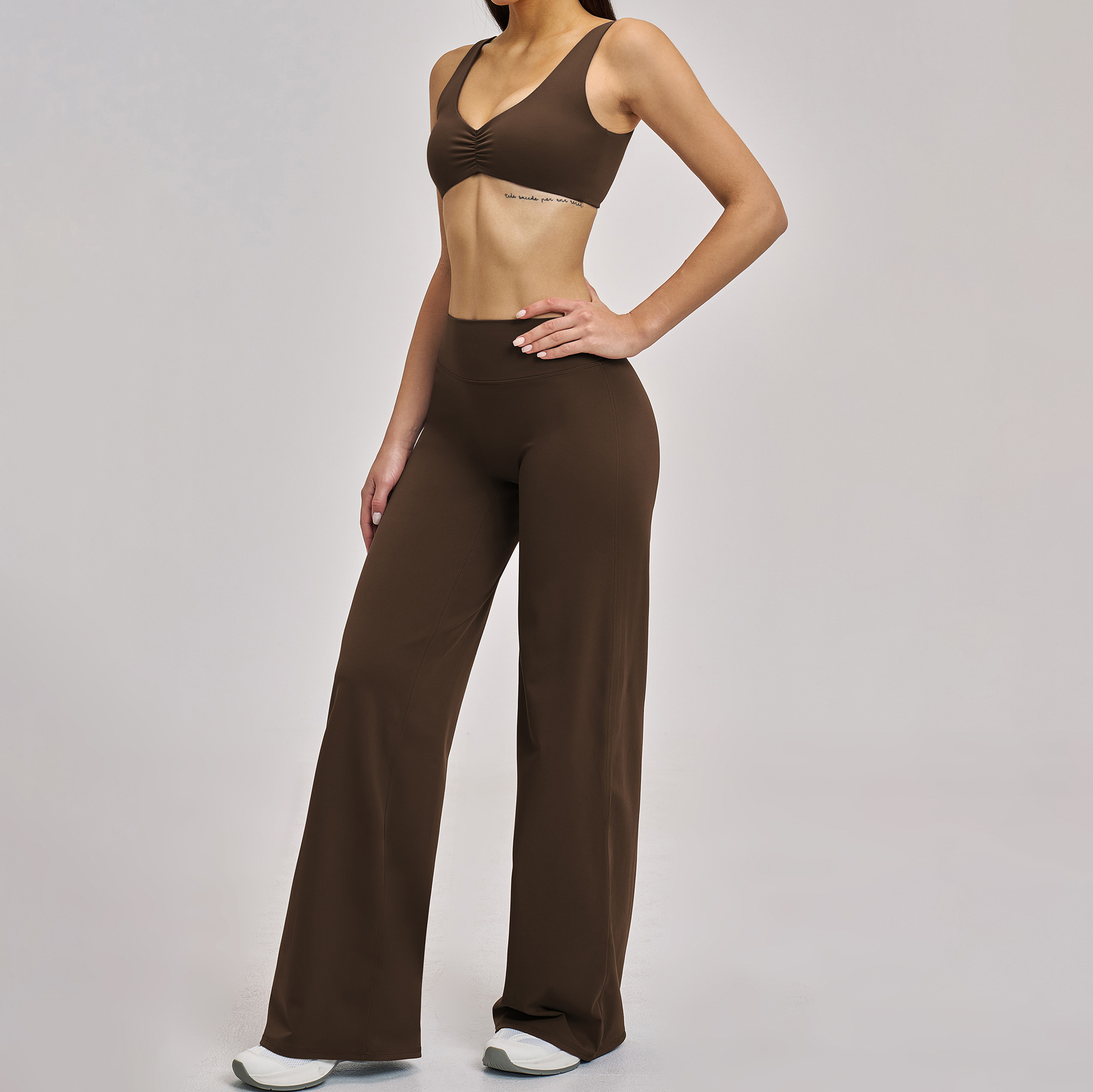 Ensemble soutien-gorge et culotte café