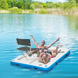 Wholesale lower price inflatable water platform inflatable island floating docks for river/lake/pond/pool