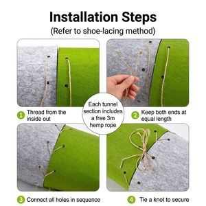 <span class=keywords><strong>Tapis</strong></span> tunnel pliable en feutre pour chat, convertible, interactif, écologique, jouet pliable pour chaton - Product Image 5