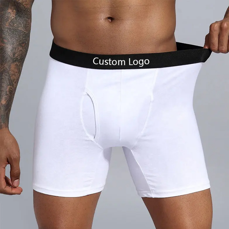 Cuecas boxer masculinas premium, roupa íntima personalizada, com algodão, confortável, 5 polegadas, plus size