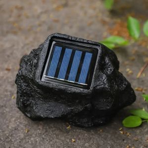 Güneş enerjili veranda LED çim spot su geçirmez reçine imitasyon taş bahçe ışıkları - Product Image 4