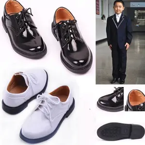 Cy13092a новые кожаные туфли для мальчиков в британском стиле для школьных выступлений Детские Свадебные вечерние туфли черная повседневная детская обувь