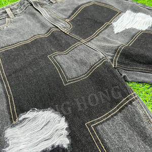 Custom <b>Raw</b> <b>Hem</b> Distressed Ripped Street Style Baggy <b>Jeans</b> Shorts - Product Image 3