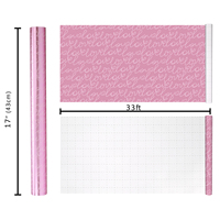 Papier cadeau manuscrit rose métallisé brillant, taille personnalisée, pour la Saint-Valentin et les anniversaires, papier décoratif