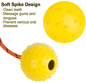 Jouet pour chien robuste pour la lutte de traction - Balle en caoutchouc interactive sur corde pour la mastication agressive et l'entraînement - Product Image 3