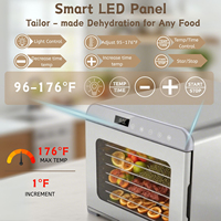 Déshydrateur Commercial Compact en Acier Inoxydable à 10 Plateaux, Séchoir à Viande Séchée 800W avec Minuteur 72H et Contrôle de Température pour Fruits, Viandes, Légumes et Herbes