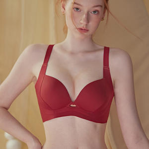 حمالة صدر نسائية T3Aochao لخريف وشتاء بدون أسلاك وبدون آثار لتعديل الثدي، بنمط سادة، كوب 3/4، رفيعة وصغيرة من النايلون لدعم الصدر الكبير - Product Image 4