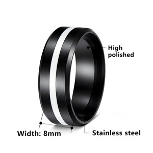 Anillo de Boda de Acero de Tungsteno de 8mm Negro Azul Arcoíris para Hombre, Estilo Cristiano Clásico, Minimalista, Regalo para Pareja - Product Image 6