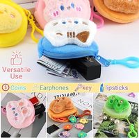Dompet Koin Lucu untuk Wanita, Gantungan Kunci Dompet Koin Imut, Dompet Plush Kecil Kawaii untuk Anak Perempuan, Dompet Uang Receh dengan Gantungan Kunci