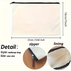 Bolsas de Maquillaje de Algodón con Logotipo Personalizado, Bolsa de Cosméticos Reutilizable de Lona, Bolsa de Lápices Portátil con Cierre, Bolsa para Brochas de Maquillaje - Product Image 3