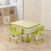 Bureau d'activités rectangulaire bleu pour enfants, table d'étude durable en plastique PE pour la maternelle et l'école