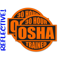 Autocollant réfléchissant pour casque de sécurité certifié OSHA 30 heures, orange, pour ouvrier du bâtiment et chef de chantier