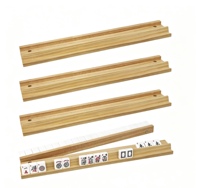 Support de Mahjong en Bois Massif en Gros avec Poussoir Magnétique, Accessoire de Table de Jeu, Logo Personnalisé Disponible, Approvisionnement en Gros
