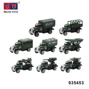 4PCS 1/64 스케일 시뮬레이션 장난감 군사 트럭 다이 캐스트