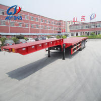 Step wise conteneur 45ft transporteur plate-forme lowbed semi-remorque tri essieux bas à plat camion remorque à vendre