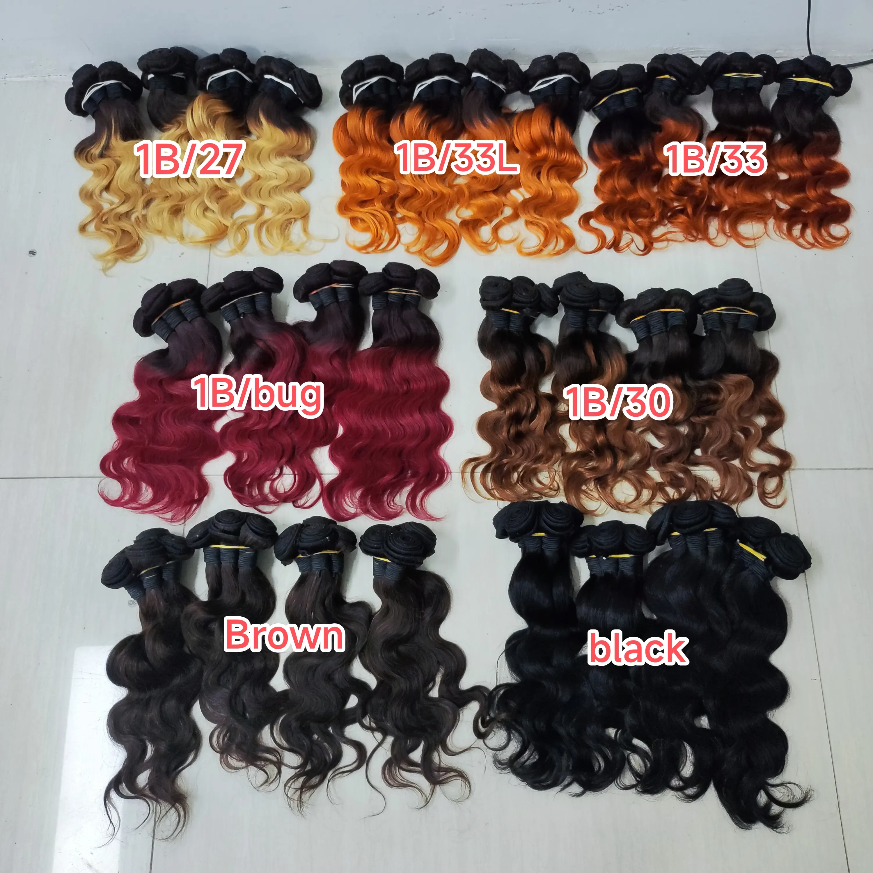 Letsfly Promotion 16inch Body Wave 20PCS 1b/30# Color Human Hair Bundles 9A Brazilian Virgin 100% Human Hair Extension