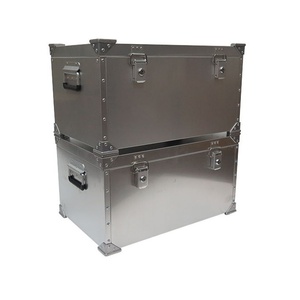 silver container safety equipment hard big metal transport large portable stackable trunks box aluminium storage case