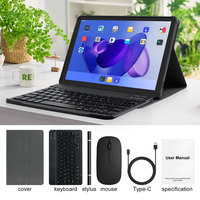 Tablette PC Android 16 de 10,1 pouces, 4 Go + 128 Go, Wi-Fi 5,0 GHz, Bluetooth 5.0, double caméra, processeur MTK6755 Octa Core, 4G LTE pour les entreprises, clavier, stylet, étui