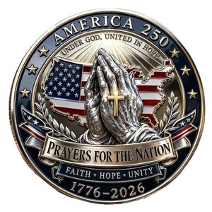 Moneta Commemorativa 250° Anniversario con Mano che Prega <span class=keywords><strong>e</strong></span> Colomba della <span class=keywords><strong>Pace</strong></span>, Medaglia Commemorativa con Rilievo 3D - Product Image 5