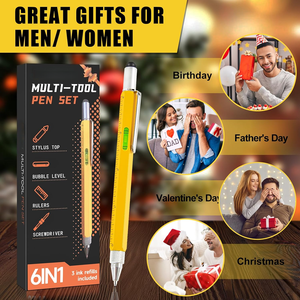 Bolígrafo Amarillo, Regalo Inteligente, Herramienta Multiusos 6 en 1, Herramienta Personalizada de Navidad, Herramienta de Bricolaje con Logotipo Personalizado, Muestra del Proveedor Original en Nuevo Diseño - Product Image 2