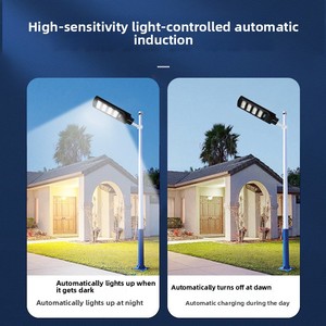 Lampe <span class=keywords><strong>solaire</strong></span> de rue tout-en-un la plus brillante, IP65, noire, la plus brillante, intégrée, 50W, 100W, 200W, 300W, 500W - Product Image 2