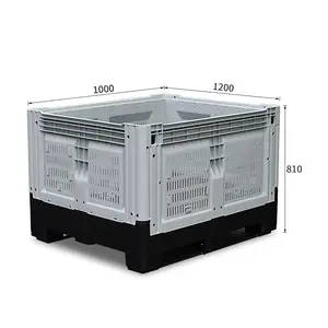 Heavy Duty Plastic Pallets Box Container For Fruit and Vegetable Storage