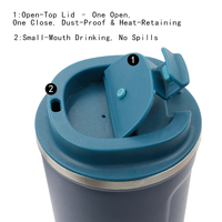 Mug à café isotherme en acier inoxydable 304 à double paroi de 380 ml et 510 ml avec couvercle rabattable – Vente en gros