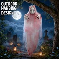 SIPKLR Fantôme effrayant suspendu pour Halloween, 85 cm/33,46 po, pour décoration de maison hantée, jardin, intérieur, extérieur, fête