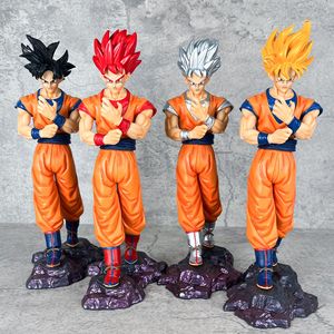 Figurine de dessin animé Son <span class=keywords><strong>Goku</strong></span> de 26 cm, DRAGON BAII, <span class=keywords><strong>cheveux</strong></span> noirs, rouges, argentés, jaunes, statue de manga, figurine en PVC, jouet anime, cadeau - Product Image 1