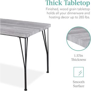 Juego de mesa de comedor rectangular con cuatro sillas, ideal para el hogar y apartamentos pequeños, un producto popular en el comercio electrónico transfronterizo. - Product Image 2