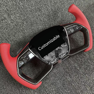 Volante Deportivo Personalizado de Fibra de Carbono/Cuero/Alcántara para <span class=keywords><strong>Audi</strong></span> TT TTS TTRS R8 V8 <span class=keywords><strong>V10</strong></span>, Diseño de Aeronaves, Mejora de Volante de Carreras - Product Image 3