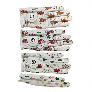 Guantes de Golf Unisex Transpirables con Estampado Navideño, Cierre de Velcro, Antideslizantes, de Cuero PU, para Mano Derecha - Product Image 1